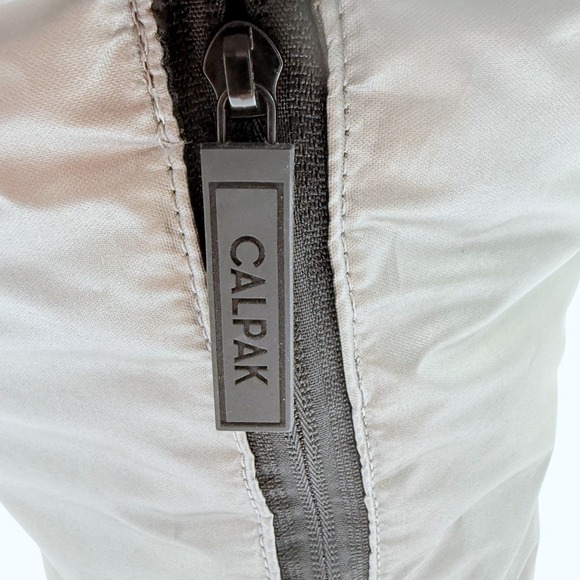 CALPAK Luka Expandable Laptop Tote Bag Gunmetal Silver Quilted Travel Work Bag - Picture 10 of 15